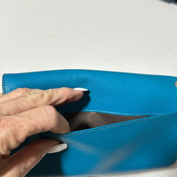 Henri Bendel Blue Wristlet Wallet with lipstick slot - Picture 4 of 10